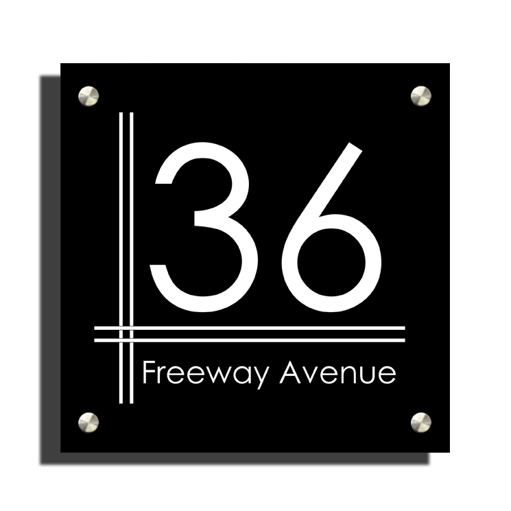 Freeway, Designer Contemporary House Sign Plaque - Uk House signs - Office signs - Aluminium Sign Part Plaque