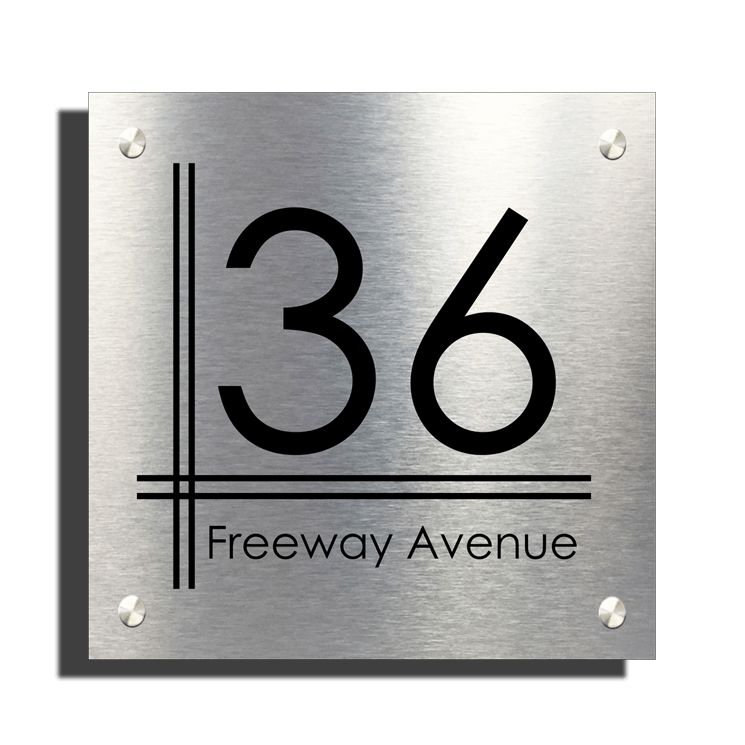 Freeway, Designer Contemporary House Sign Plaque - Uk House signs - Office signs - Aluminium Sign Part Plaque