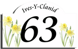Daffodil Designer Bridge House Number Plaque ~ Aluminium - Uk House signs - Office signs - House Sign