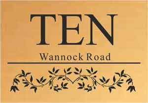 Floral House Number Plaque | Aluminium - Uk House signs - Office signs - Aluminium Sign Part Plaque