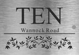 Floral House Number Plaque | Aluminium