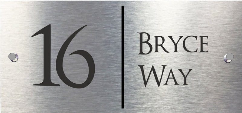 Halle Designer Acrylic 2 part House Number Plaque 12" x 6" - Uk House signs - Office signs - Acrylic Signs