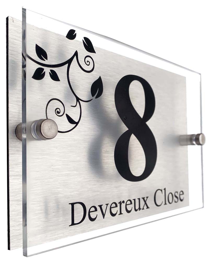 Personalised designer 2 part acrylic house sign