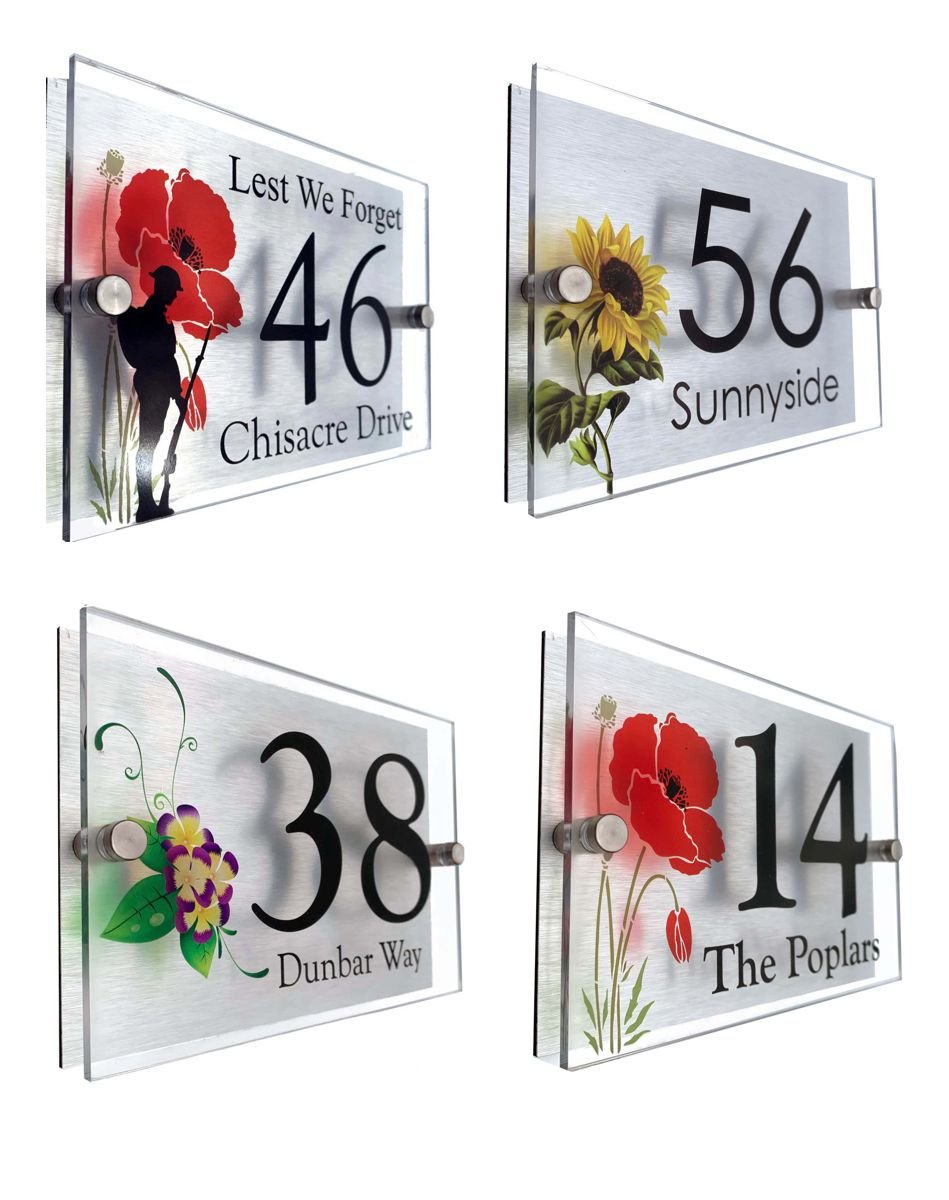 Personalised designer 2 part acrylic house sign - Uk House signs - Office signs - House Sign