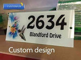 USA Style Designer Address Plaque | 12" x 6" - Uk House signs - Office signs - Acrylic Signs