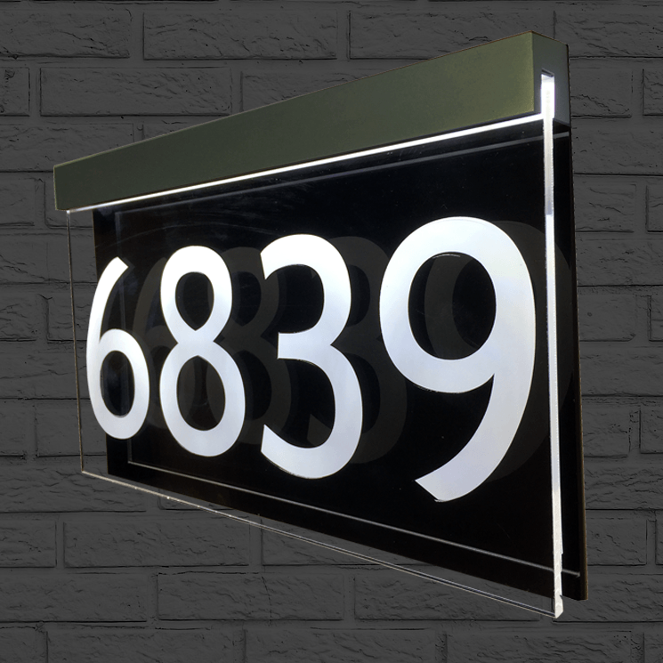 Britesign USA Style Black White LED House Number Plaque