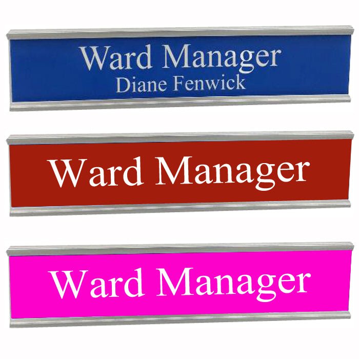 Door Nameplate Holders - with personalised Colour name plate insert - Uk House signs - Office signs -