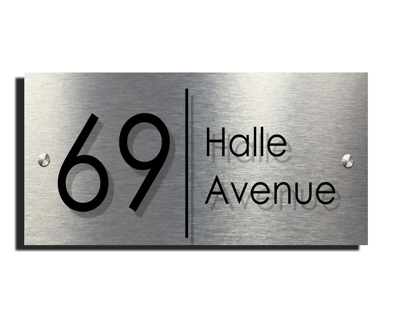 Halle Designer Acrylic 2 part House Number Plaque 12" x 6" - Uk House signs - Office signs - Acrylic Signs
