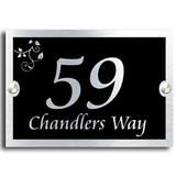 Leaves, house sign plaque | Black and Silver Design