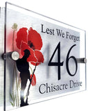 Lest we forget House sign | 2 part Acrylic House Sign - Uk House signs - Office signs - Acrylic Signs