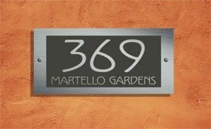 Martello Designer Address Plaque - Uk House signs - Office signs - Acrylic Signs