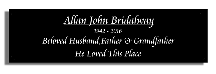 Memorial Bench Plaque | Stove Enamel - Uk House signs - Office signs -