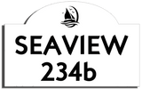 Sea View Designer Bridge House Number Plaque