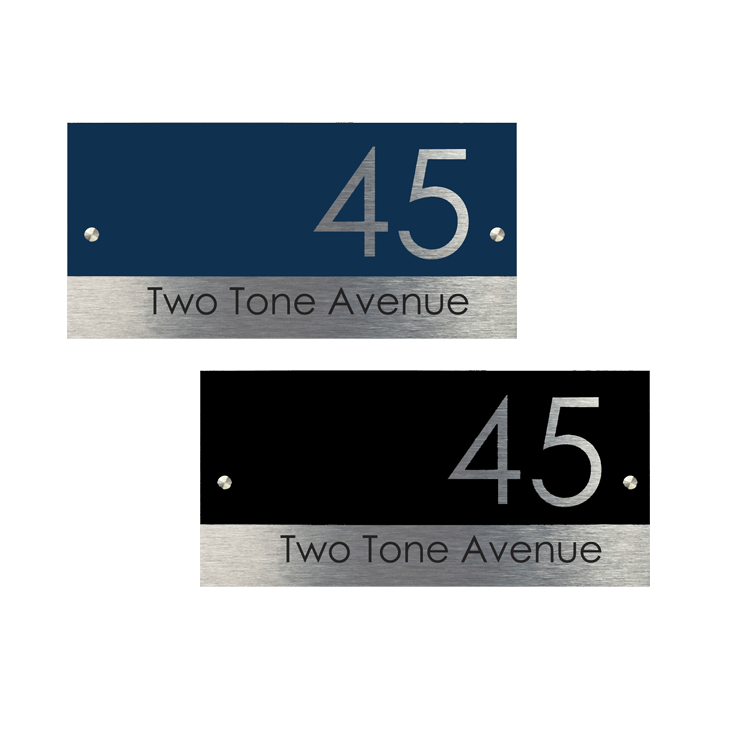 Two House Sign Two Tone Exclusive house sign, Contemporary design. – Uk House signs ...