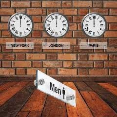 World Clock Acrylic Plaque - Stand Off Design - Uk House signs - Office signs - Acrylic Signs